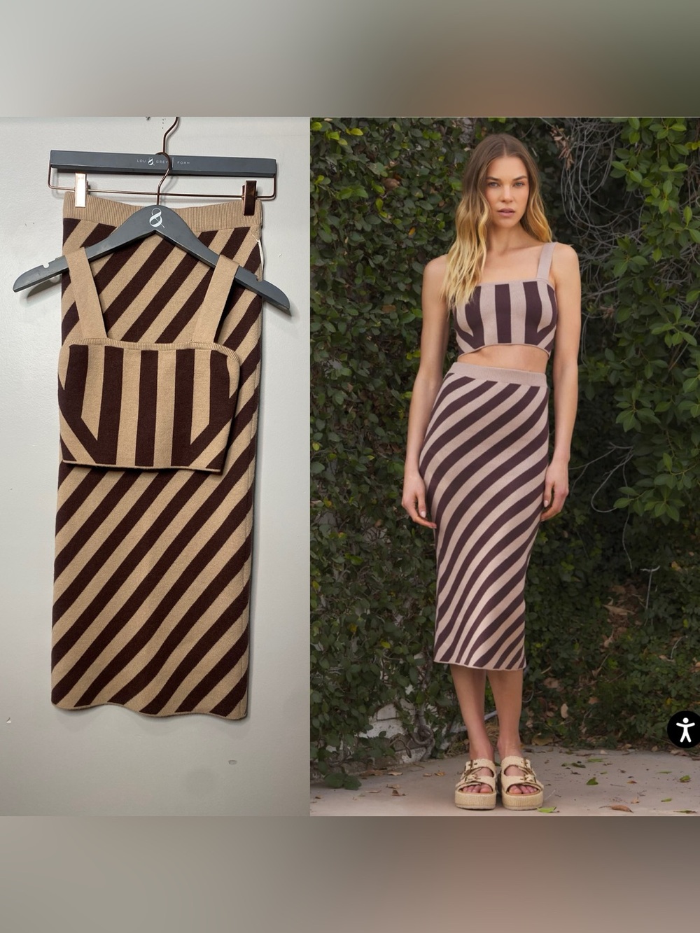NWT VH Striped Skirt Set.